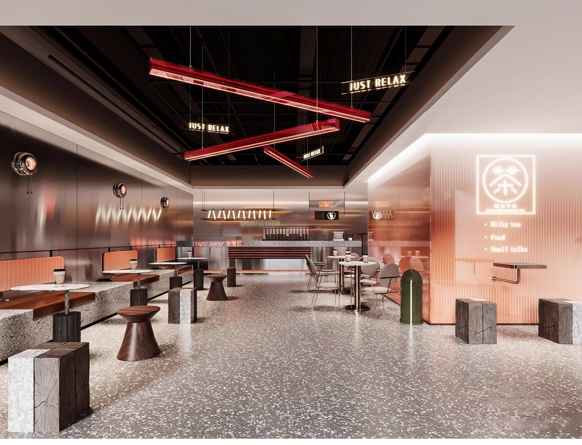 图片[5]-INS网红风LOFT工业风格咖啡厅奶茶店水吧草图大师SU模型CAD施工图-大怪兽分享