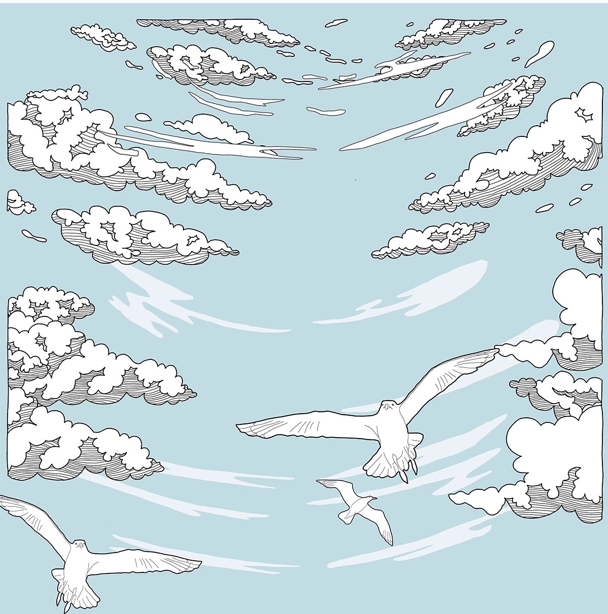 图片[5]-插画风拼贴矢量线稿风手绘白云朵天空背景云彩PSD分层素材PNG免扣-大怪兽分享