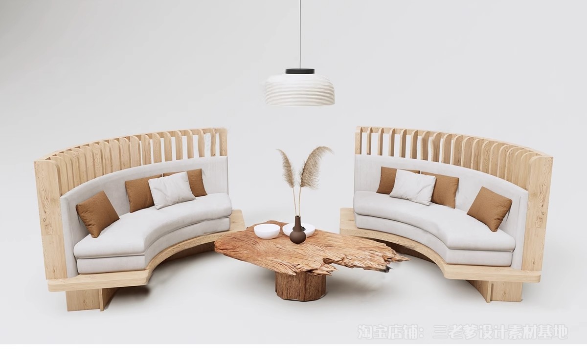 图片[6]-现代北欧咖啡厅餐厅火锅店甜品奶茶店卡座坐椅草图大师SU模型素材-大怪兽分享