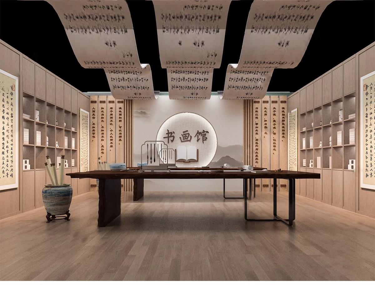 图片[6]-现代画室文化展览馆新中式书画展厅画廊美术馆草图大师SU模型素材-大怪兽分享