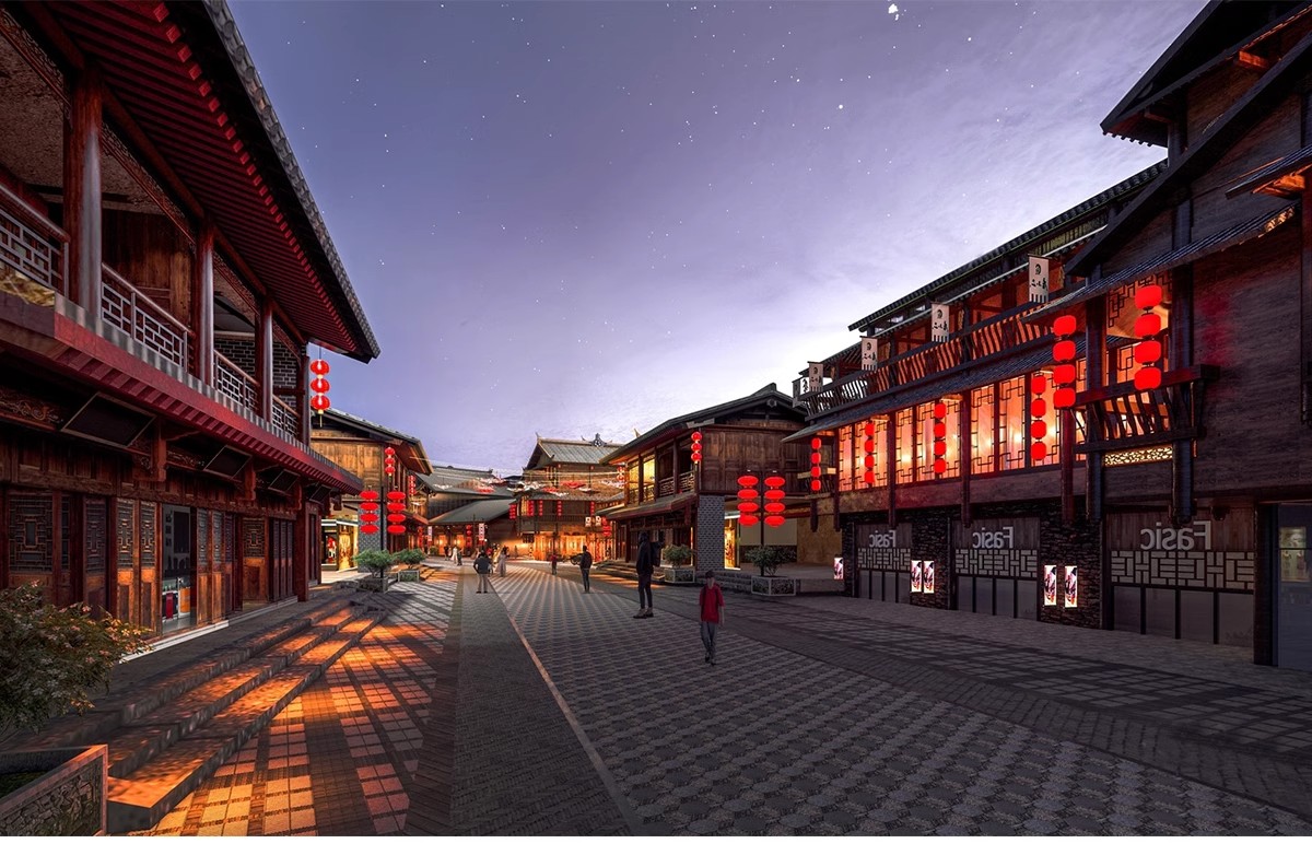 图片[6]-草图大师中式商业街古镇仿古风情步行街古建小镇旅游度假区SU模型-大怪兽分享