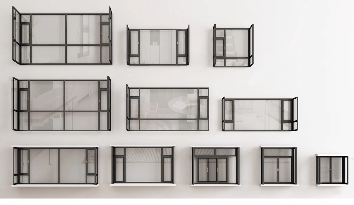 图片[6]-草图大师现代窗户组合推拉窗平开窗落地窗铝合金窗框断桥窗SU模型-大怪兽分享