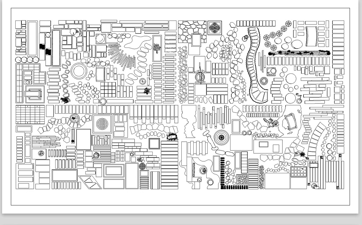 图片[6]-步道汀步小路CAD施工图 地面园林铺装中式别墅庭院景观小品图库块-大怪兽分享