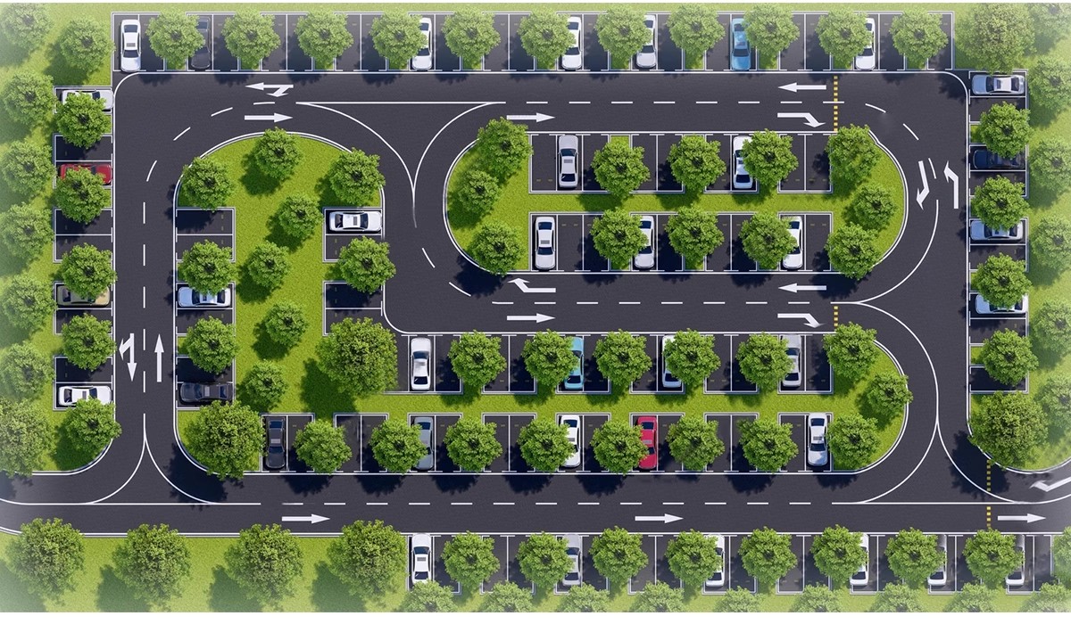 图片[6]-户外生态露天停车场SU模型公共停车坪停车位sketchup草图大师素材-大怪兽分享