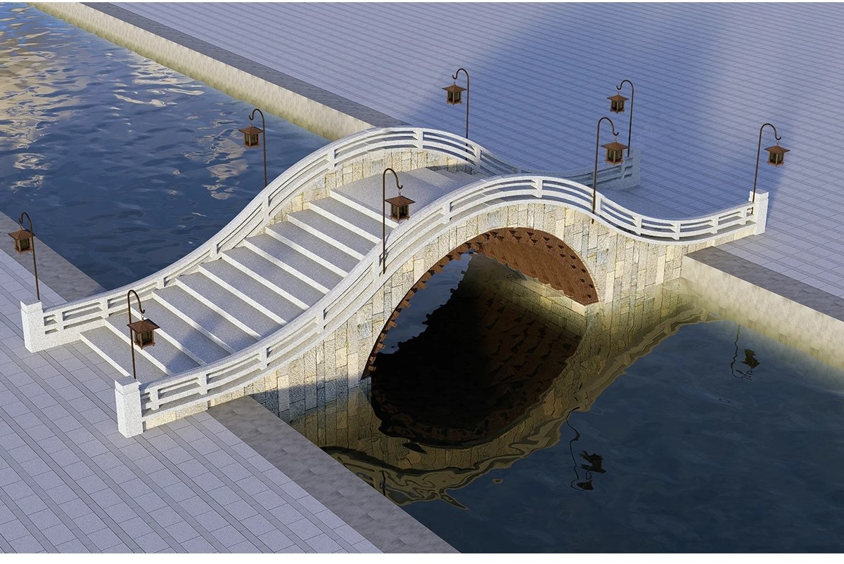 图片[5]-景观桥石桥拱桥木桥SU模型sketchup设计素材库新中式草图大师小桥-大怪兽分享