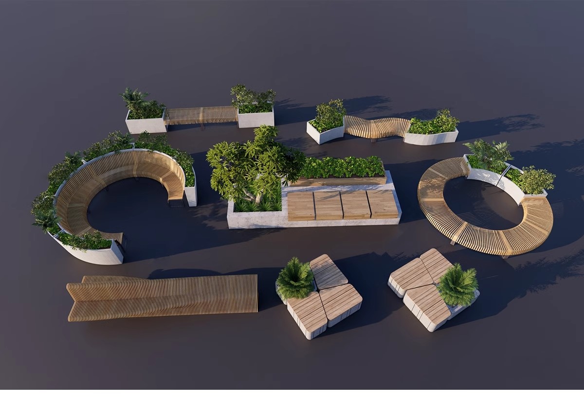 图片[6]-园林异形树桌户外吧台现代公园景观树池创意休闲座椅卡座SU模型-大怪兽分享