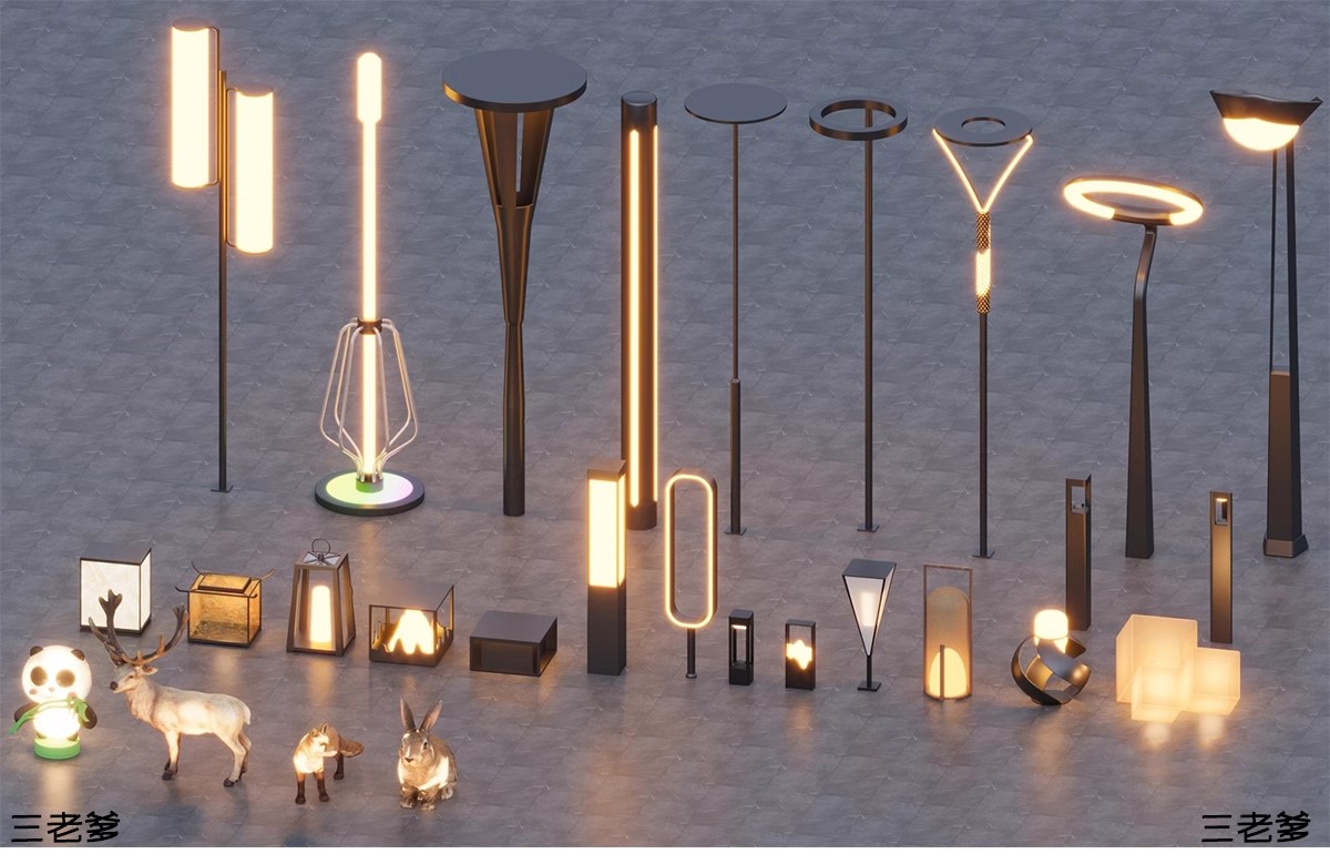 图片[6]-市政道路高杆灯太阳能景观灯广场玉兰灯城市路灯su模型库草图大师-大怪兽分享