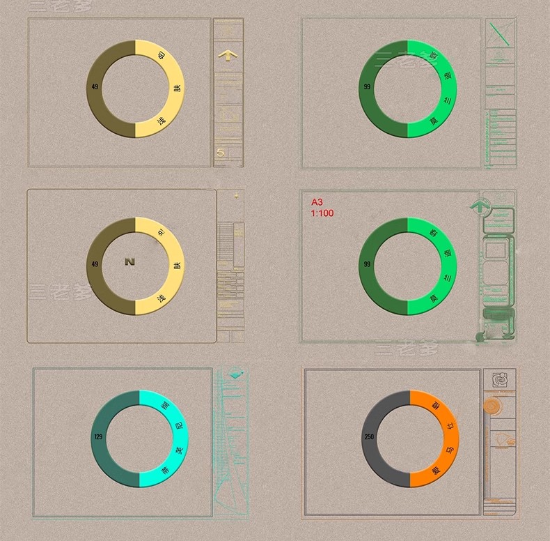 图片[6]-创意CAD图框模板国外国内常用施工图素材室内家装工装设计A012A34-大怪兽分享