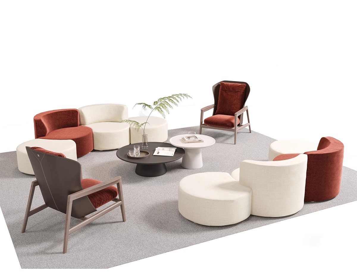 图片[6]-休闲沙发SU模型 办公室等待休息区商场接待多人单体工装草图大师-大怪兽分享