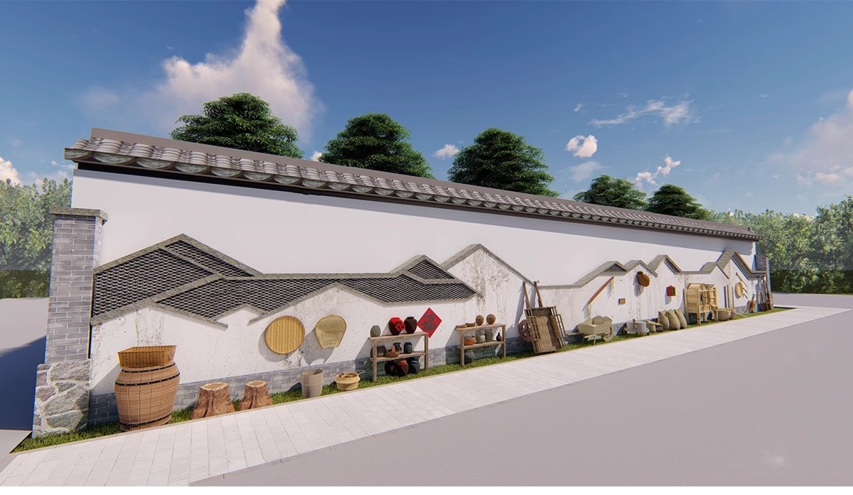 图片[6]-特色文化中式景观墙su模型小品艺术浮雕柱徽派白墙景墙庭院雕塑-大怪兽分享