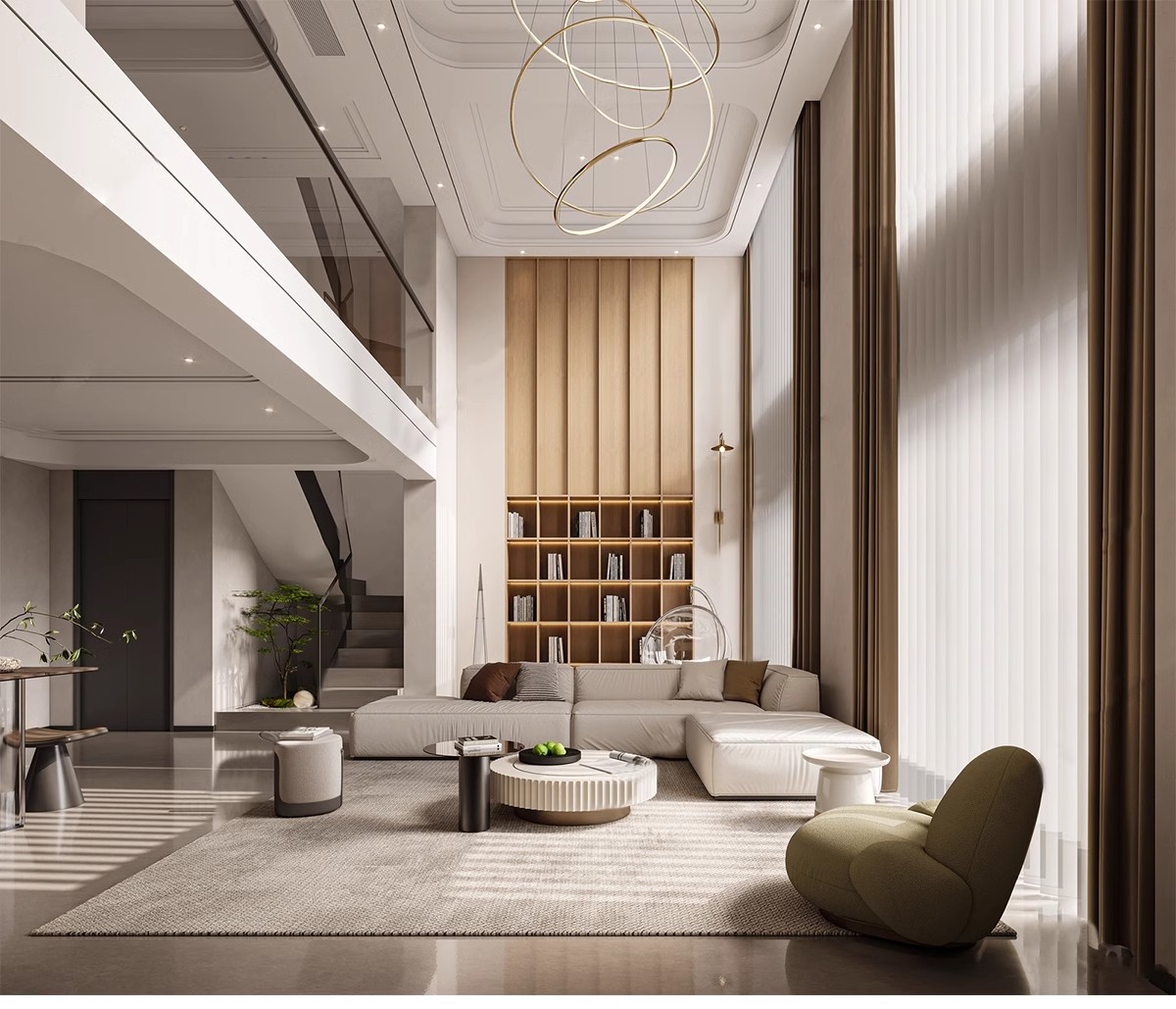 图片[6]-2025年现代简约复式挑空别墅3D模型库家装整体客厅卧室3Dmax素材-大怪兽分享