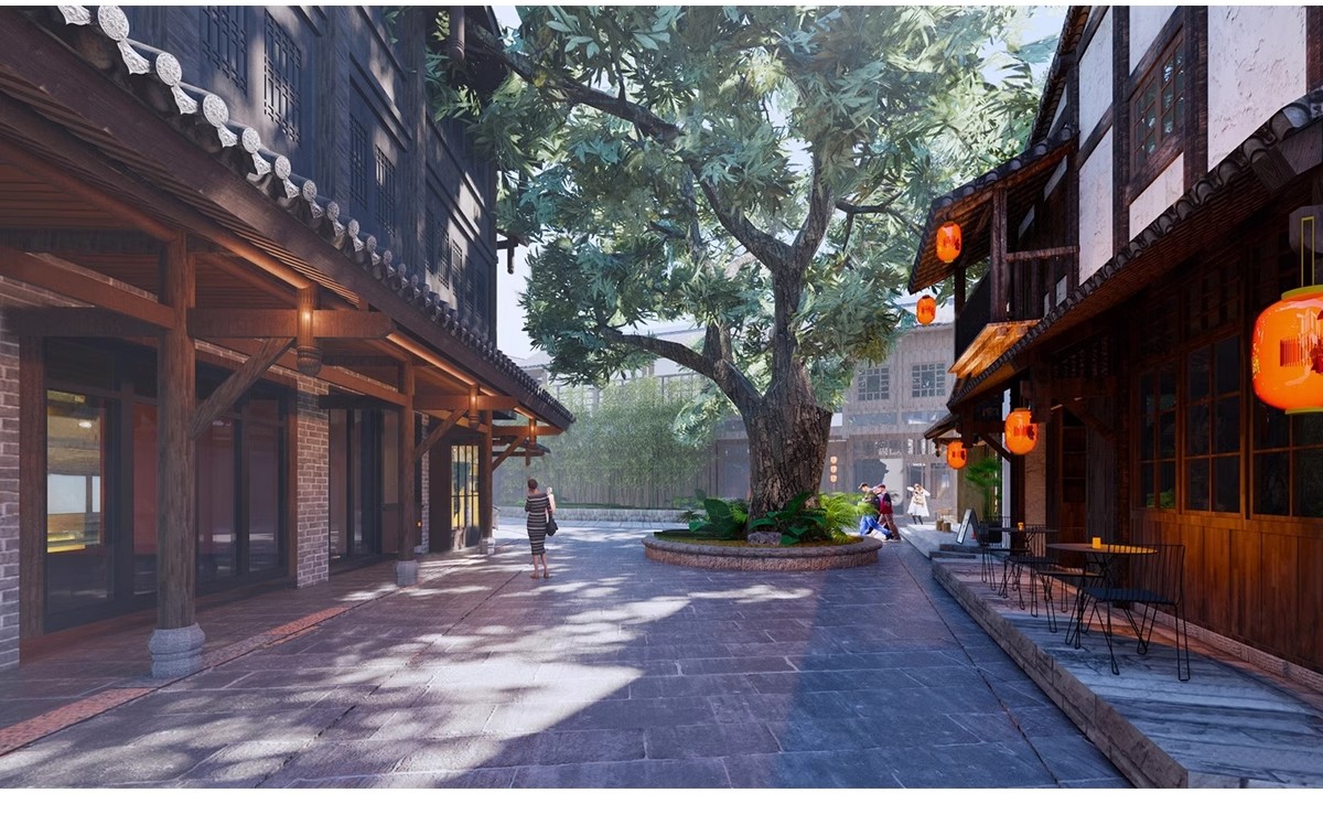 图片[7]-草图大师中式商业街古镇仿古风情步行街古建小镇旅游度假区SU模型-大怪兽分享