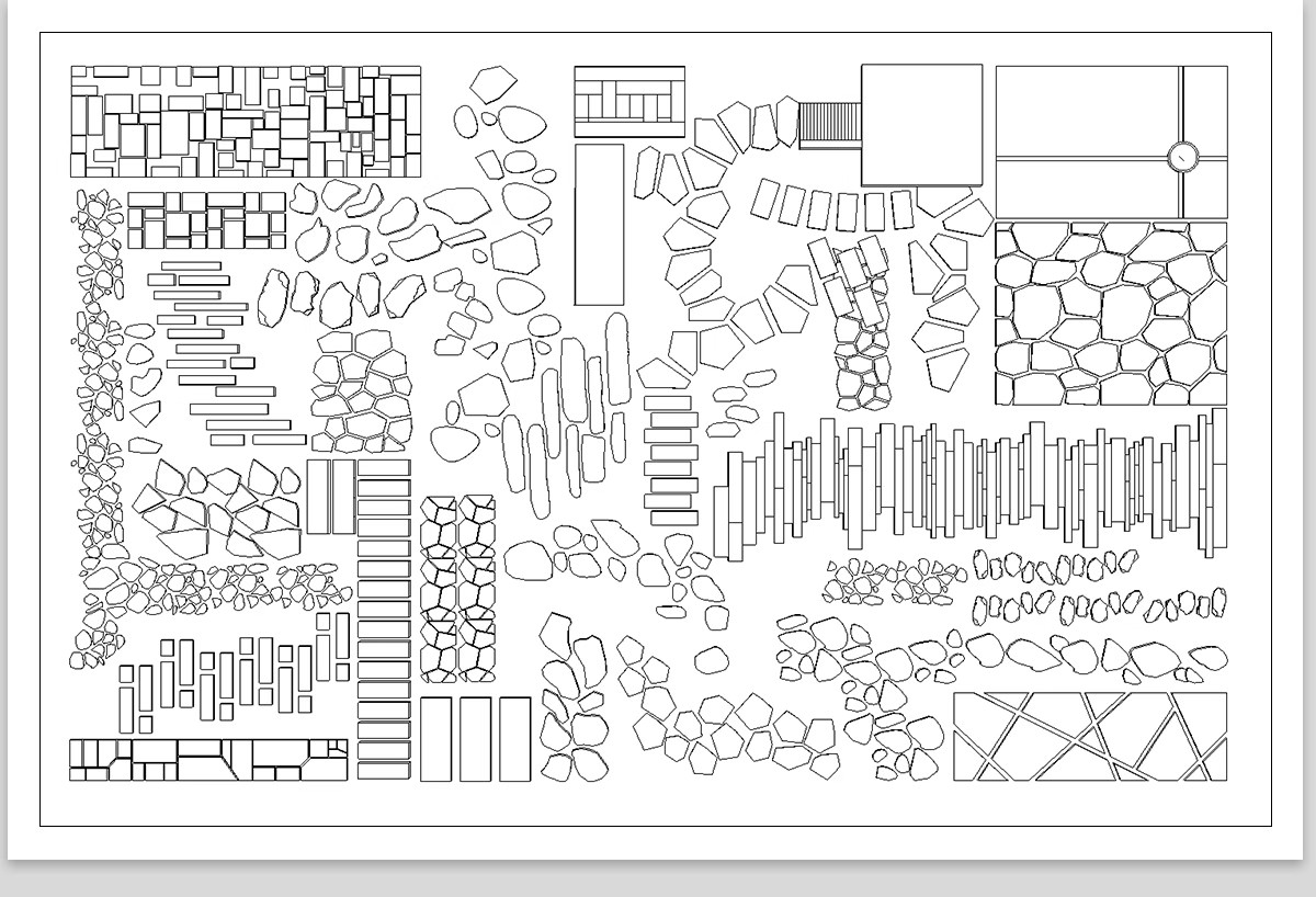图片[7]-步道汀步小路CAD施工图 地面园林铺装中式别墅庭院景观小品图库块-大怪兽分享