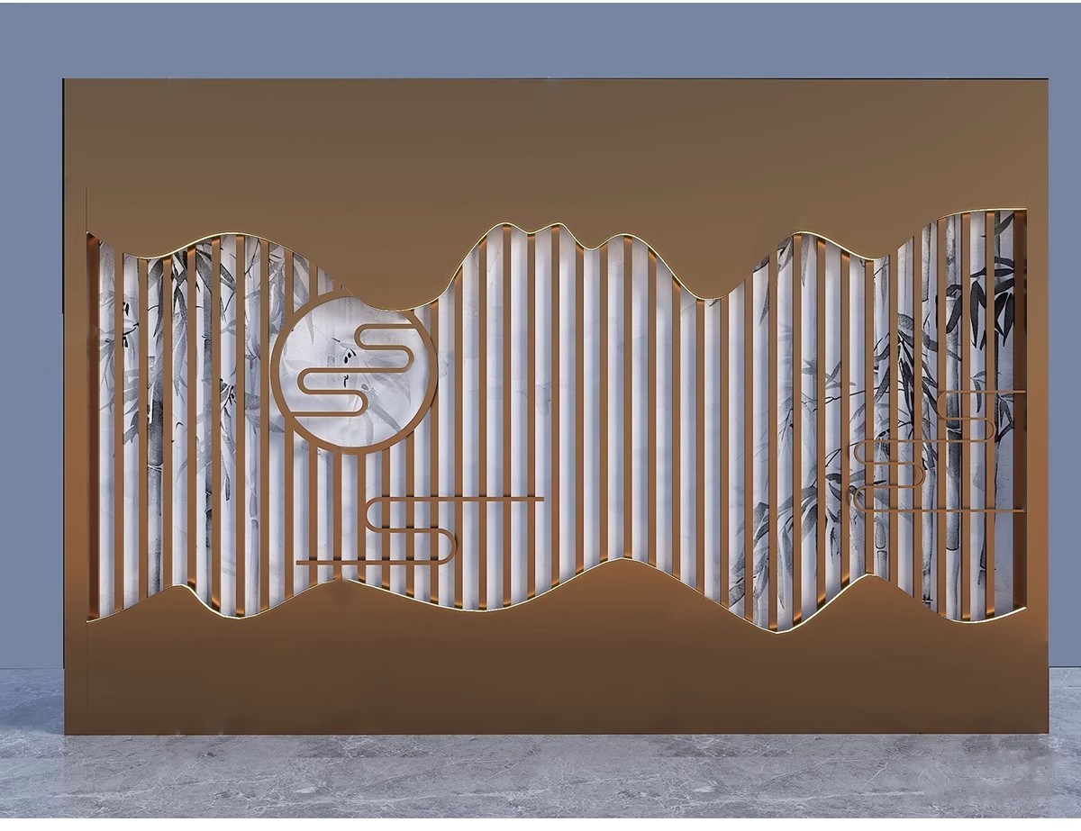 图片[7]-新中式轻奢背景墙SU模型 山水格栅云纹瓦片构件草图大师Sketchup-大怪兽分享
