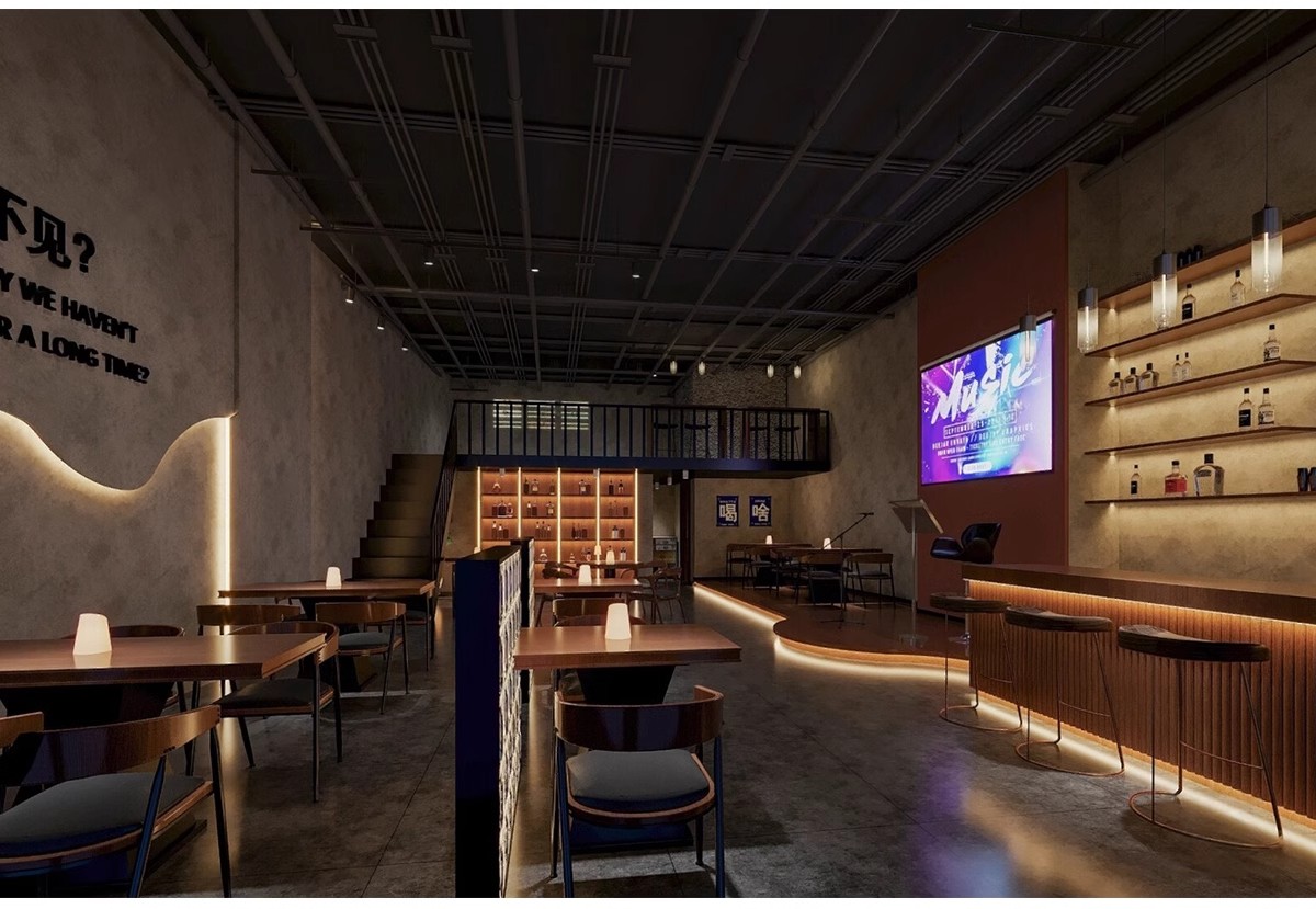 图片[7]-酒吧清吧音乐主题餐厅SU模型复古LOFT工业风娱乐会所餐吧草图大师-大怪兽分享