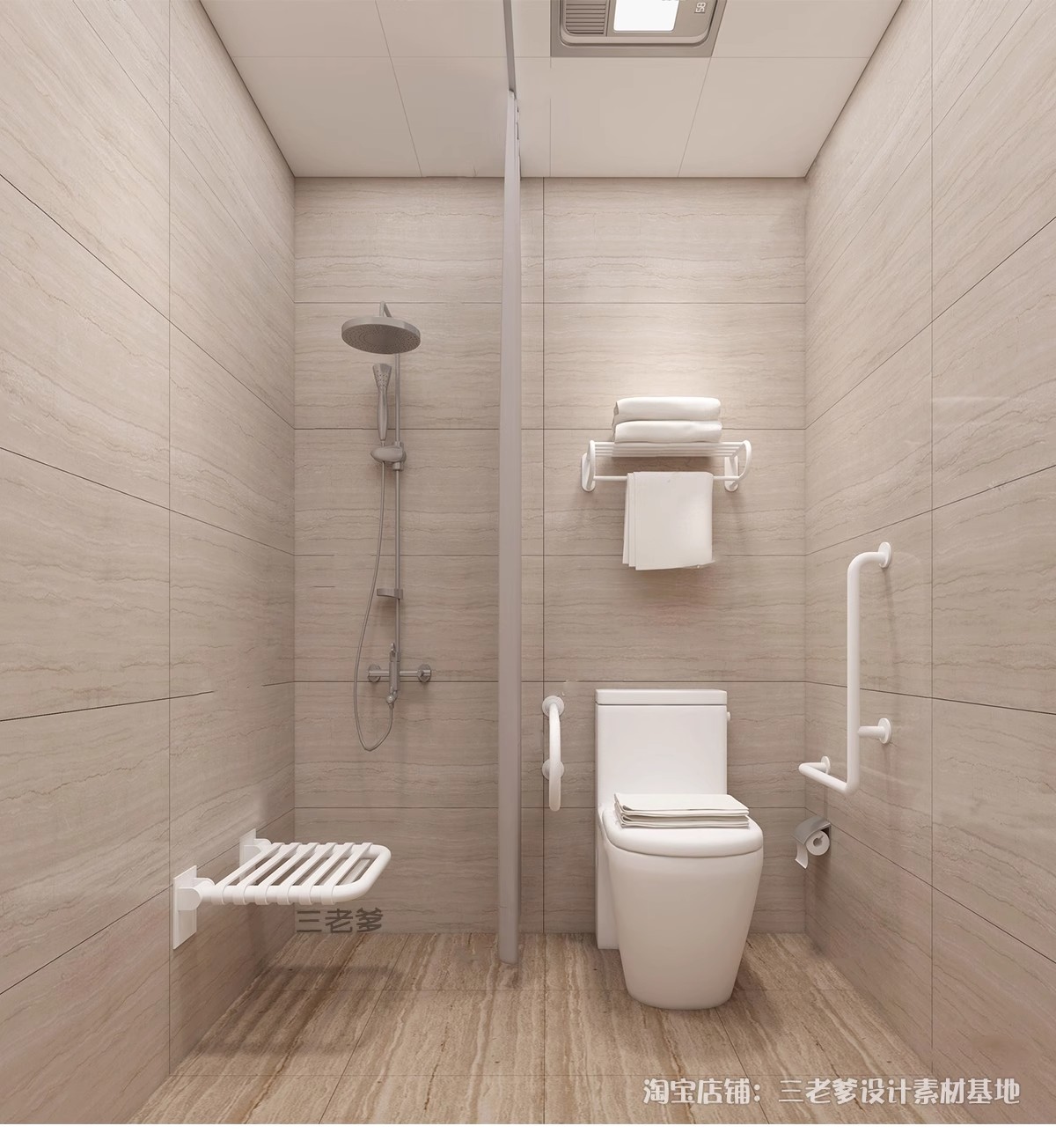 图片[7]-无障碍公共第三卫生洗手间SU模型医院车站商场老人残疾人草图大师-大怪兽分享