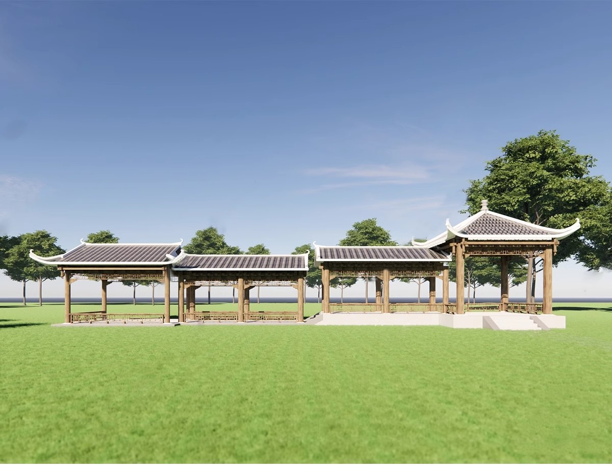 图片[7]-仿古长廊公园景区古建木廊连廊廊架亭廊景观亭子SU模型草图大师-大怪兽分享