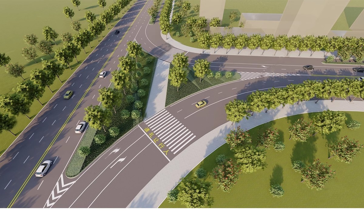 图片[8]-城市道路公路车行道斑马线地面指示线十字交通路口su模型草图大师-大怪兽分享
