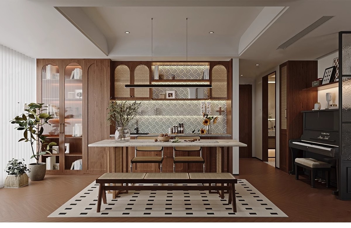 图片[8]-现代中古风家装家具客厅餐厅su模型复古风室内装饰工业风草图大师-大怪兽分享