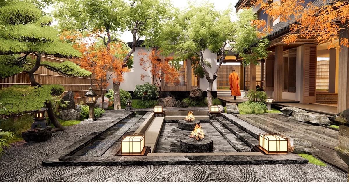 图片[7]-禅意新中式日式别墅庭院茶室枯山水景观假山流水SU模型草图大师-大怪兽分享