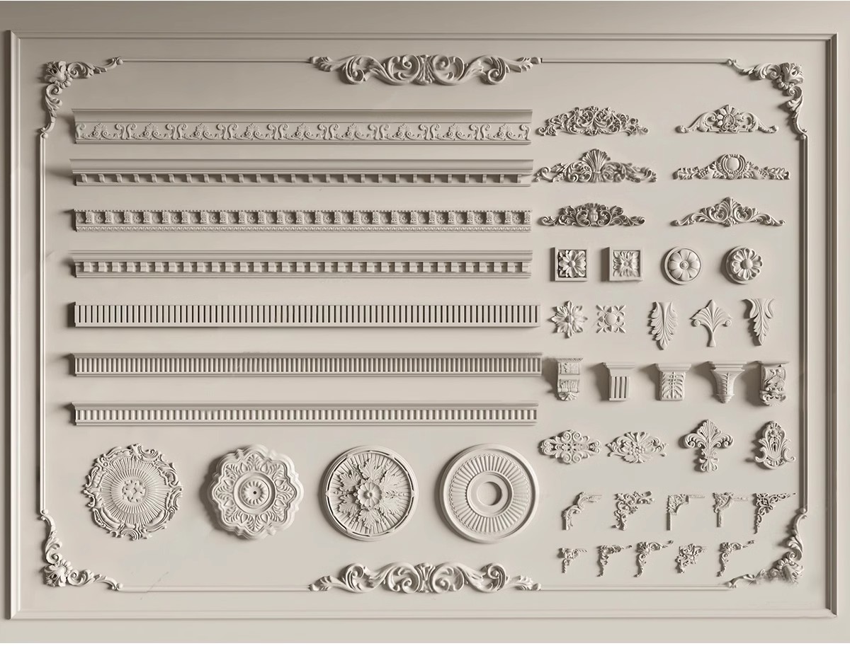 图片[8]-草图大师欧式法式雕花角花罗马柱石膏线条角线建筑构件SU模型库-大怪兽分享