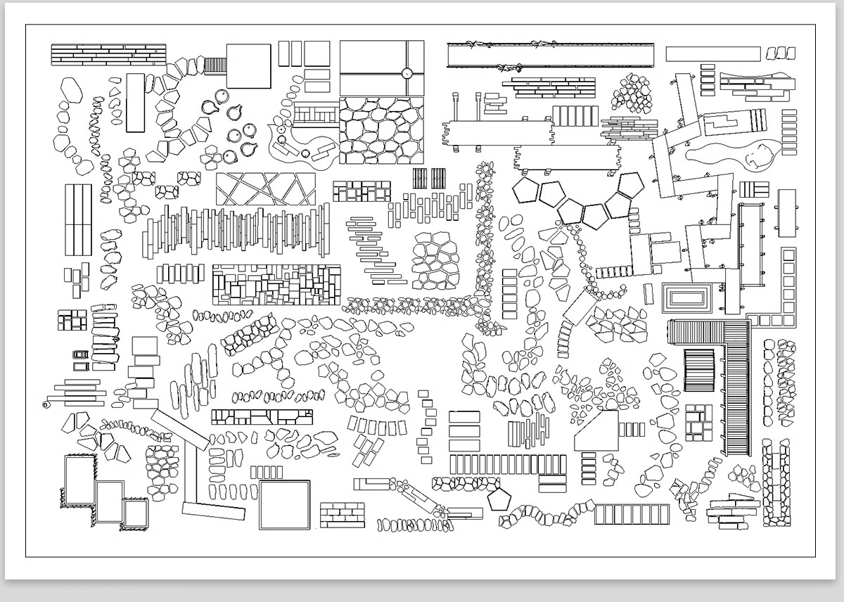 图片[8]-步道汀步小路CAD施工图 地面园林铺装中式别墅庭院景观小品图库块-大怪兽分享