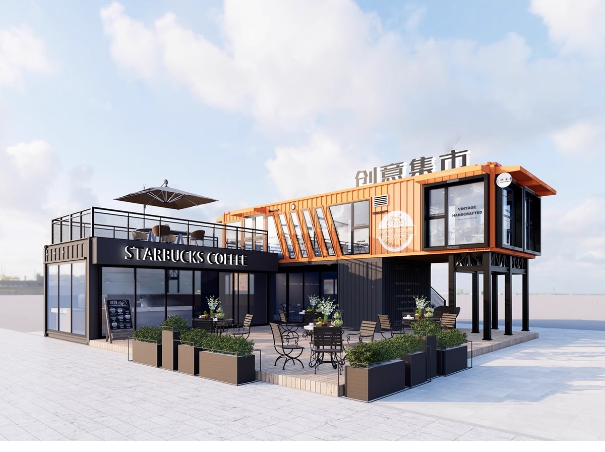 图片[8]-集装箱改造LOFT工业风民宿咖啡厅书吧奶茶店别墅建筑SU模型CAD图-大怪兽分享