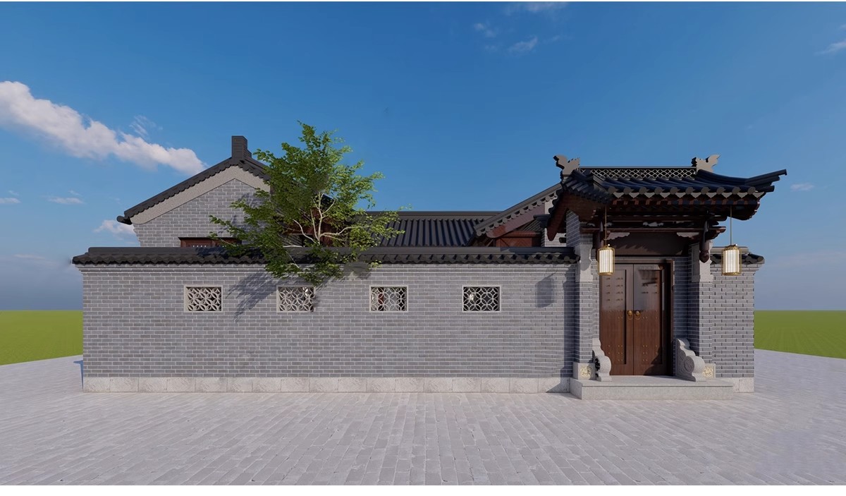 图片[8]-美丽乡村新中式徽派民宿民居民房别墅四合院建筑草图大师SU模型库-大怪兽分享