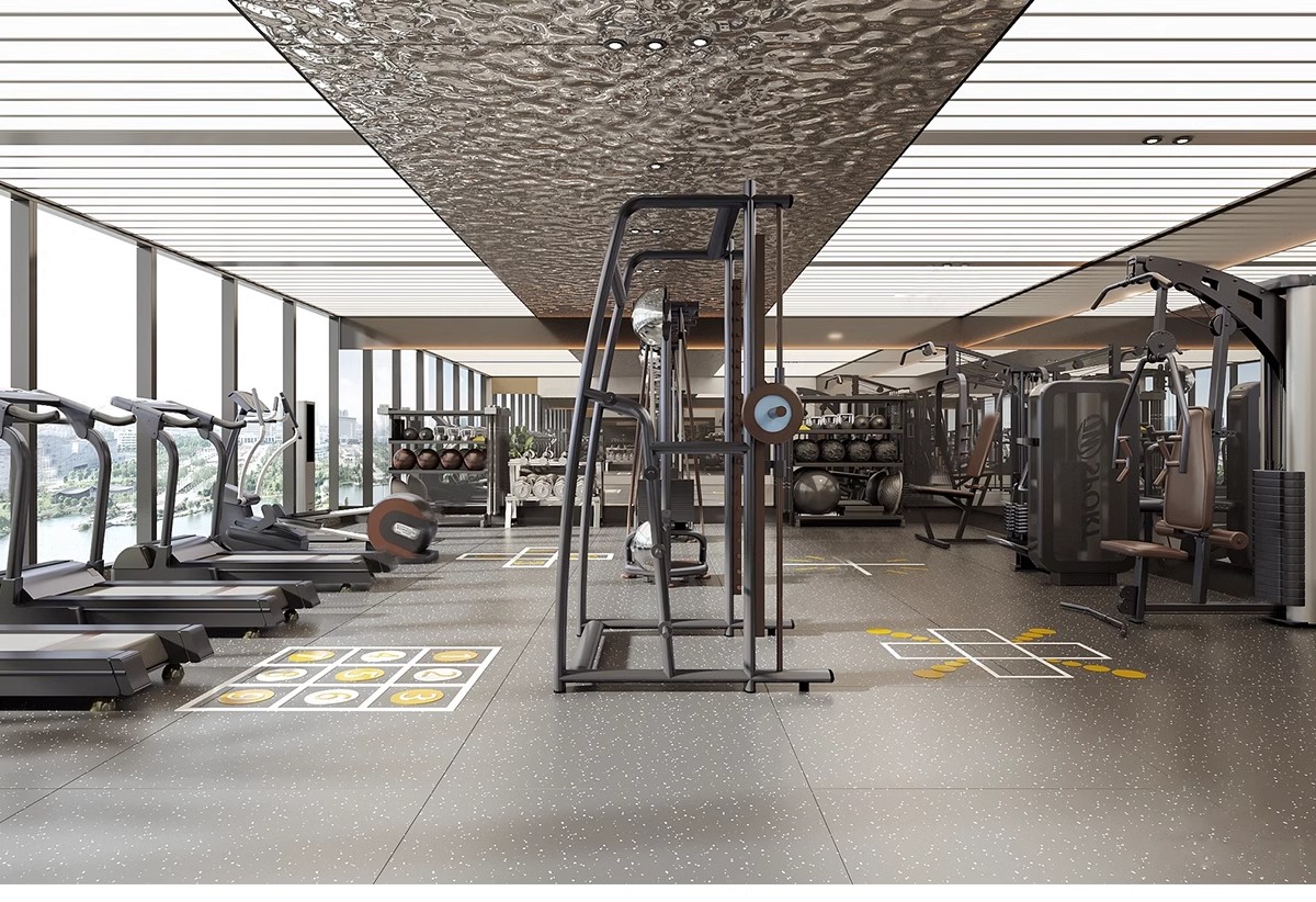 图片[8]-现代工业风健身房SU模型配套CAD施工图俱乐部私教瑜伽室草图大师-大怪兽分享