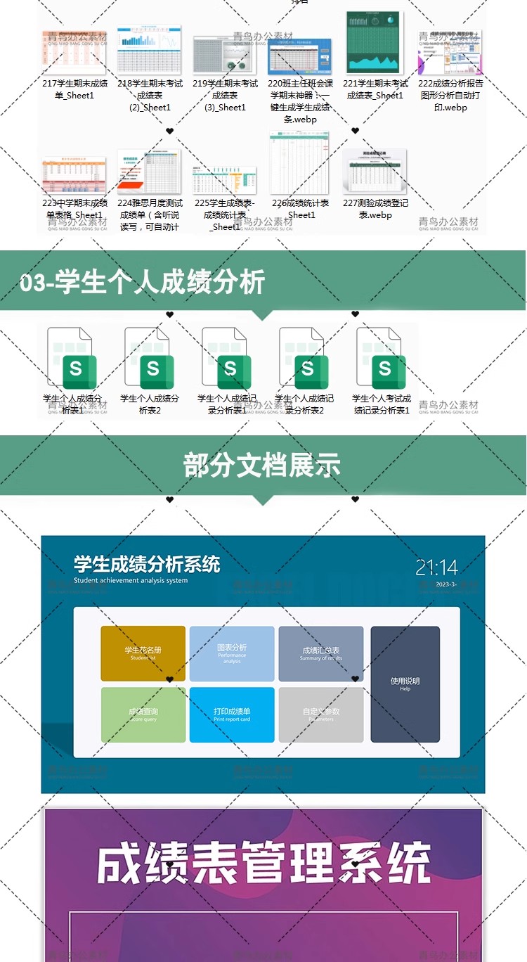 图片[7]-学生成绩分析表 Excel模板班级一科多科考试明细汇总排名分析图表-大怪兽分享