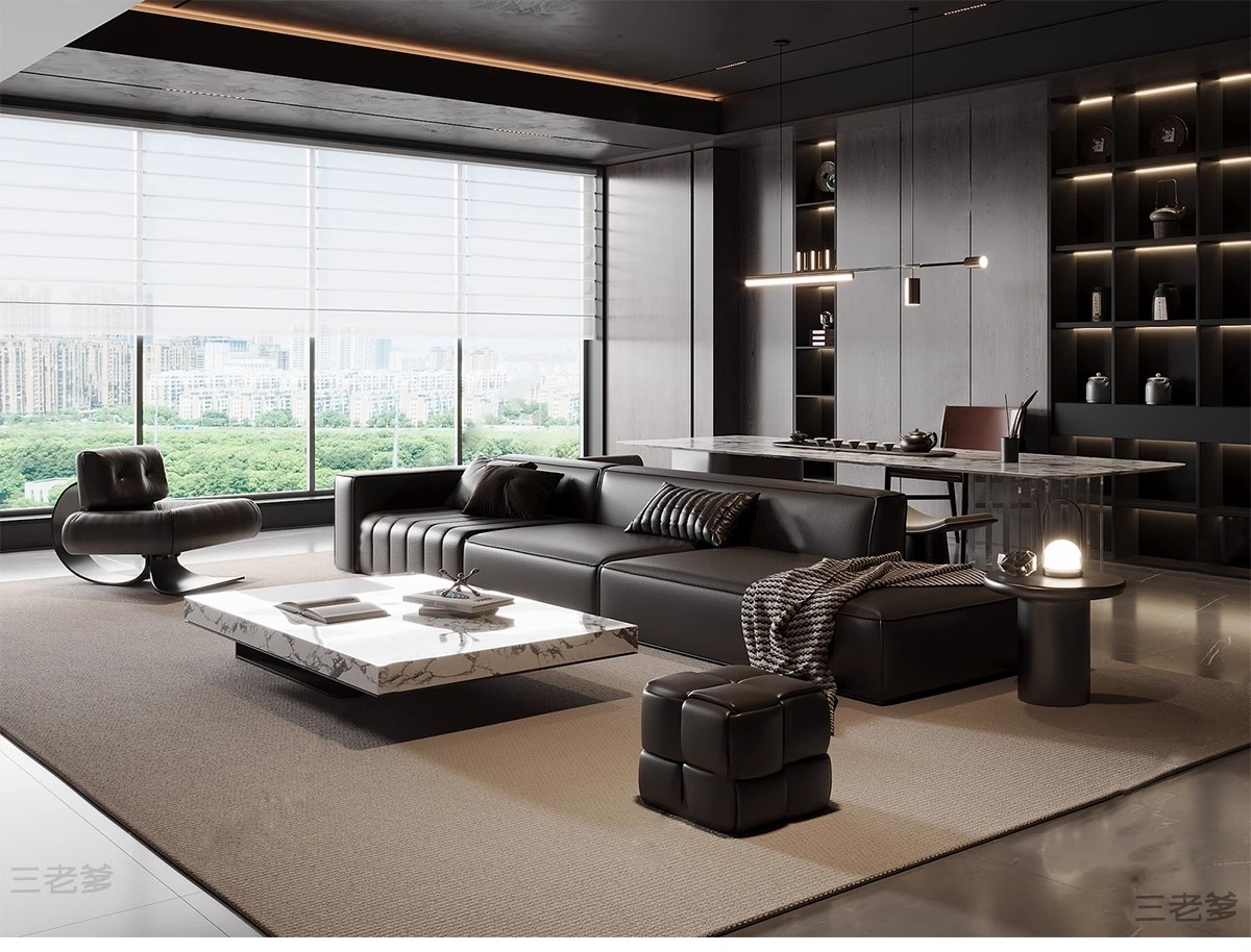 图片[8]-意式风格3d模型家装室内客厅现代轻奢意大利沙发家具双人床3dmax-大怪兽分享