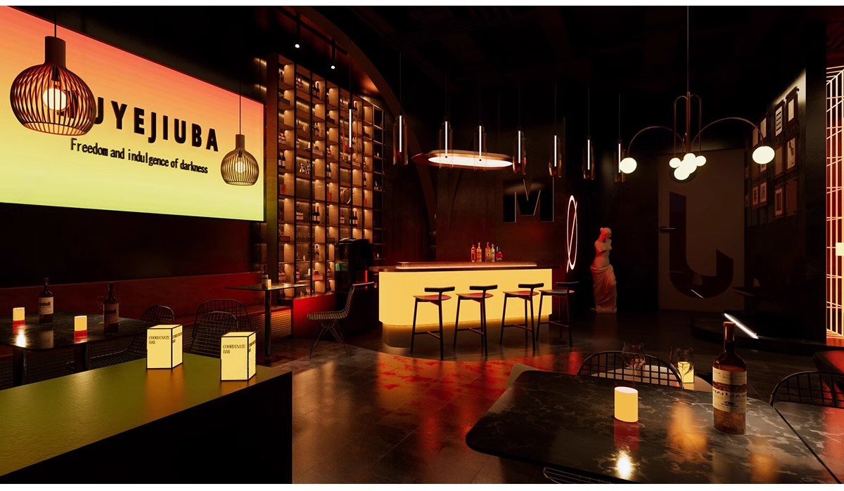 图片[8]-酒吧清吧音乐主题餐厅SU模型复古LOFT工业风娱乐会所餐吧草图大师-大怪兽分享