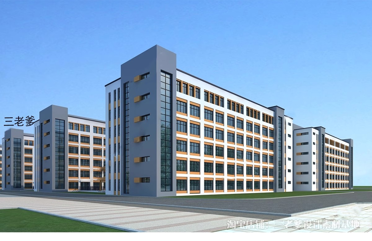 图片[8]-宿舍楼SU模型现代工厂区学校学生寝室职工公寓楼住宅建筑草图大师-大怪兽分享