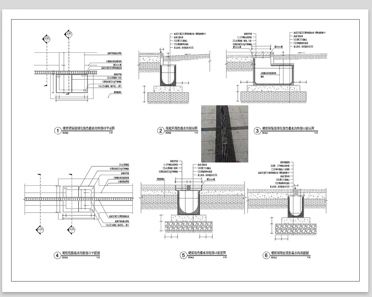 图片[8]-排水沟CAD施工图 做法详图节点大样图线型铸铁篦子盖板雨水口图库-大怪兽分享