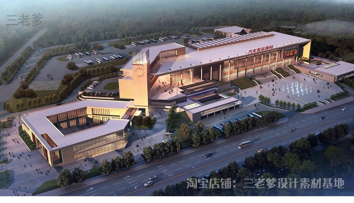 图片[8]-汽车客运站建筑设计流线组织场地文本SU模型CAD参考案例草图大师-大怪兽分享