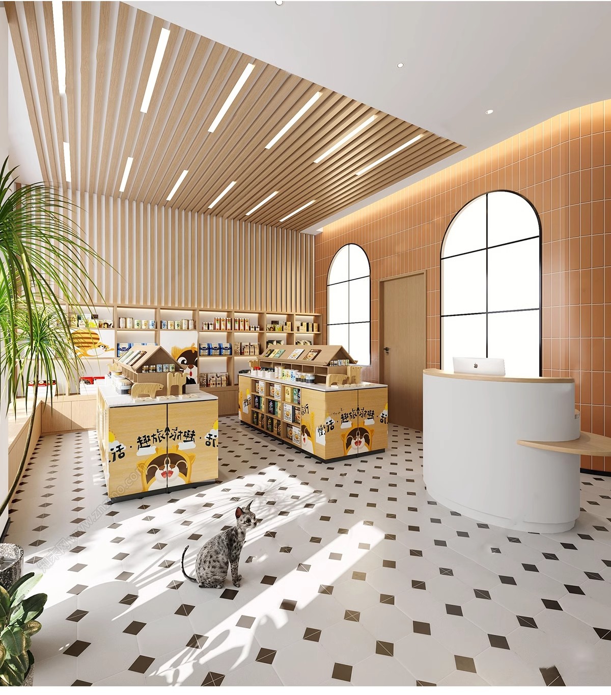 图片[8]-现代北欧宠物店SU模型猫舍狗屋宠物商店生活馆CAD施工图草图大师-大怪兽分享