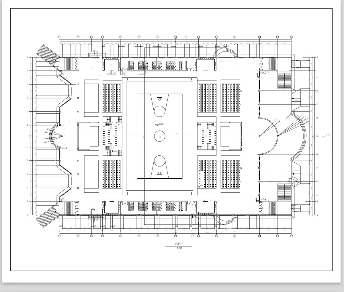 图片[8]-体育馆CAD施工图平面图篮球运动场健身中心建筑规划方案素材设计-大怪兽分享