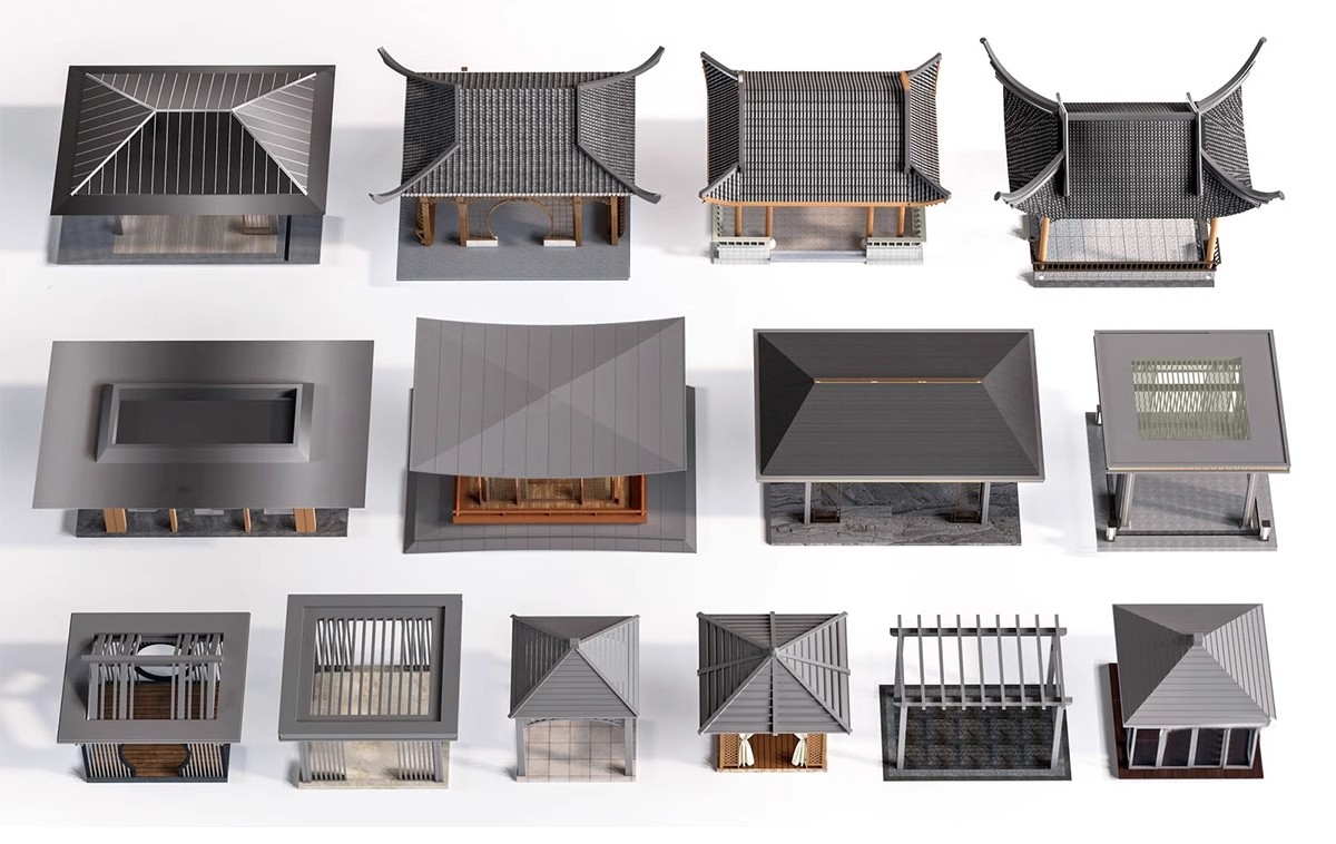 图片[8]-现代新中式庭院花园亭子会客厅铝合金景观亭铝艺休闲凉亭su模型-大怪兽分享