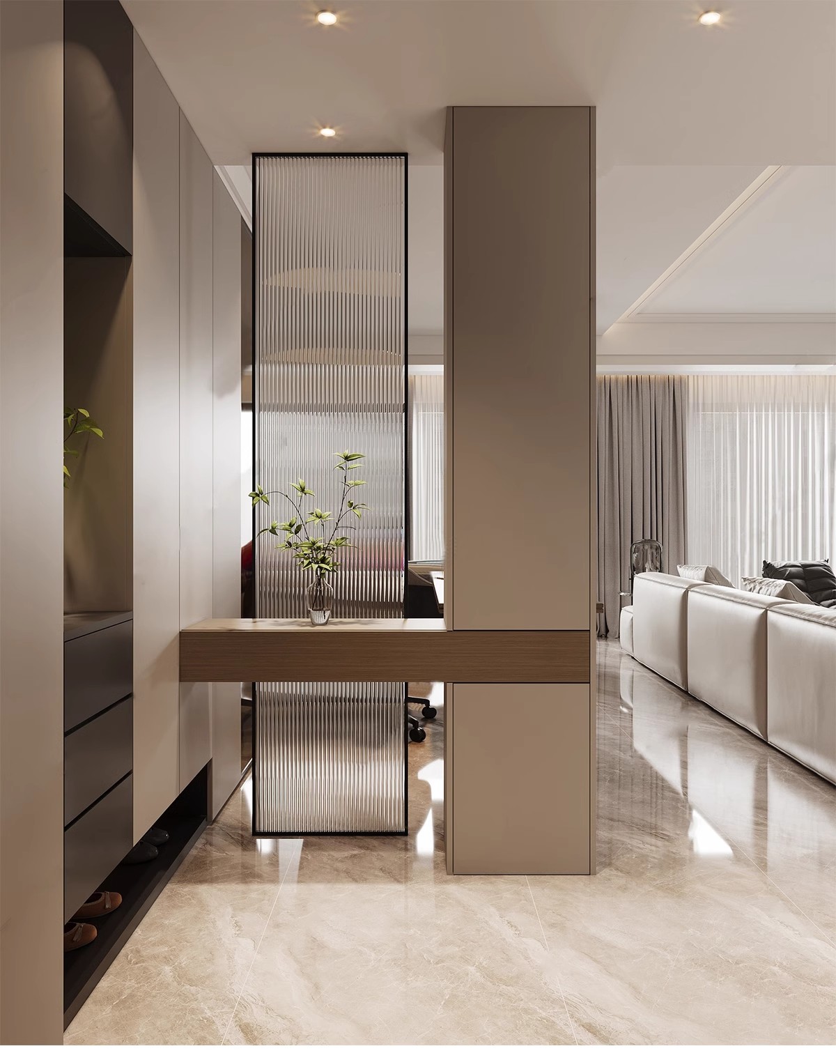 图片[7]-家装入户玄关屏风效果图玻璃隔断现代装饰装修设计家居室内参考图-大怪兽分享