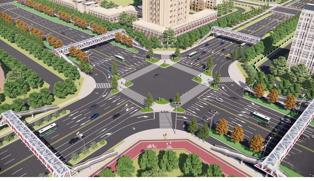 图片[9]-城市道路公路车行道斑马线地面指示线十字交通路口su模型草图大师-大怪兽分享