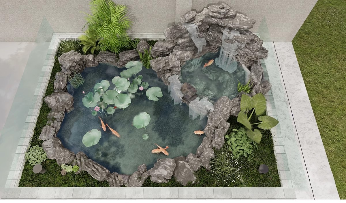 图片[9]-庭院花园鱼池su模型锦鲤园林私家水景假山鱼缸水族箱金鱼草图大师-大怪兽分享