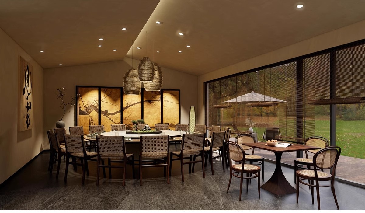 图片[9]-侘寂风餐厅室内设计饭店奶茶店咖啡厅餐饮空间工装草图大师SU模型-大怪兽分享