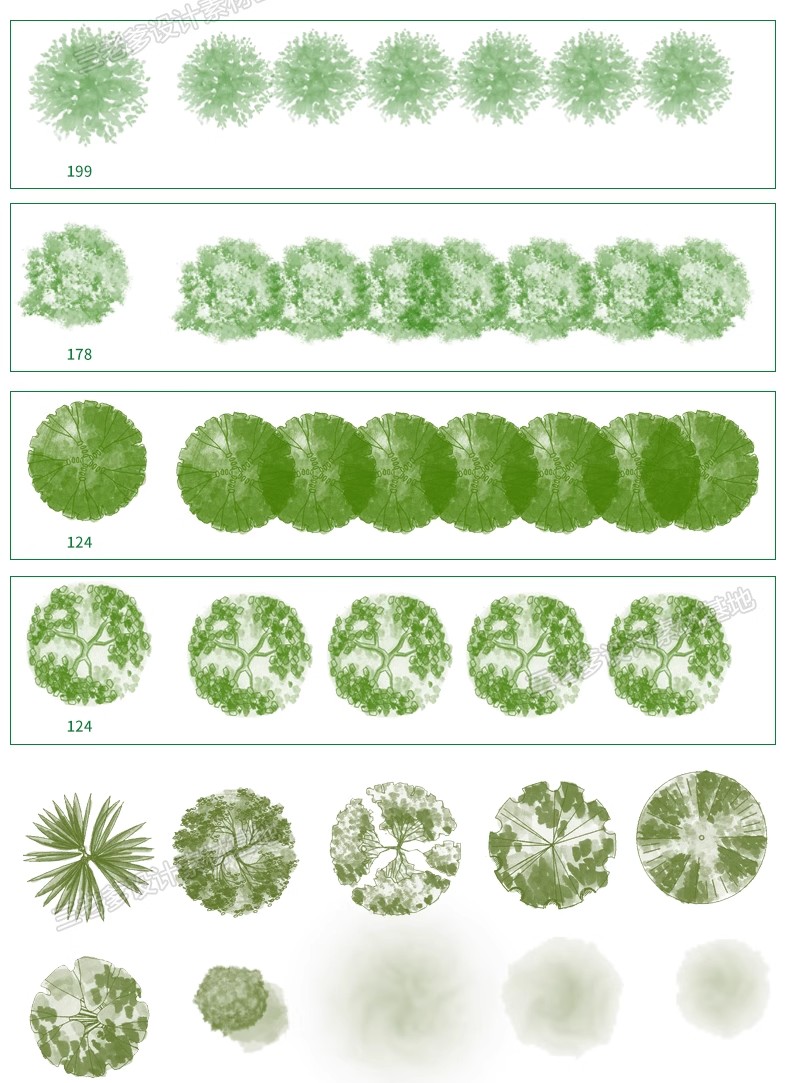 图片[9]-平面树植物ps笔刷小清新水彩树乔木灌木总平面图灰色彩平植物笔刷-大怪兽分享