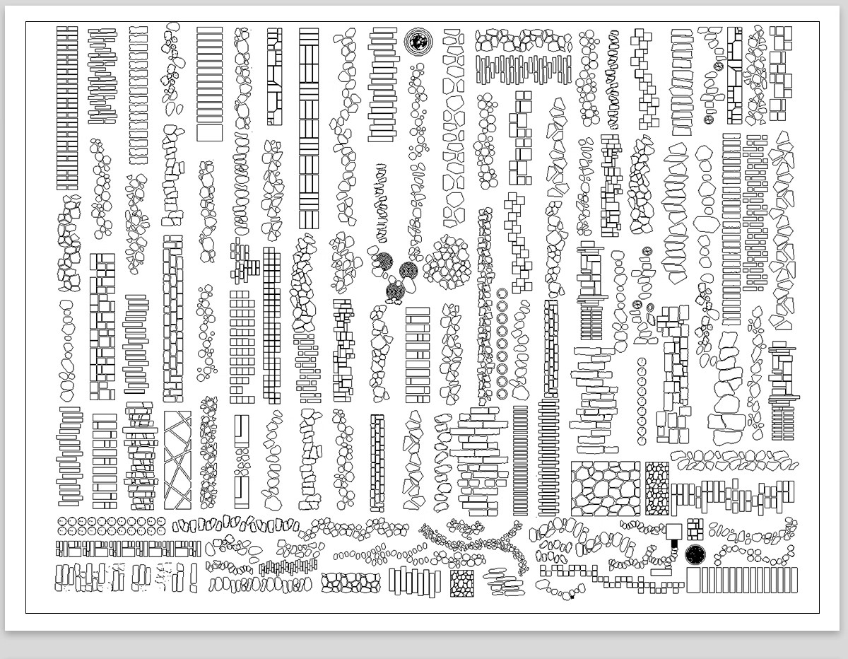 图片[9]-步道汀步小路CAD施工图 地面园林铺装中式别墅庭院景观小品图库块-大怪兽分享