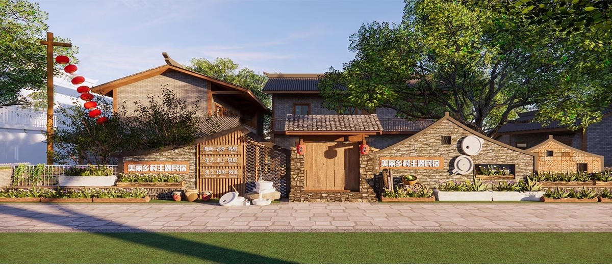 图片[9]-农村村庄落老房改造新中式景区民宿度假村美丽乡村SU模型草图大师-大怪兽分享