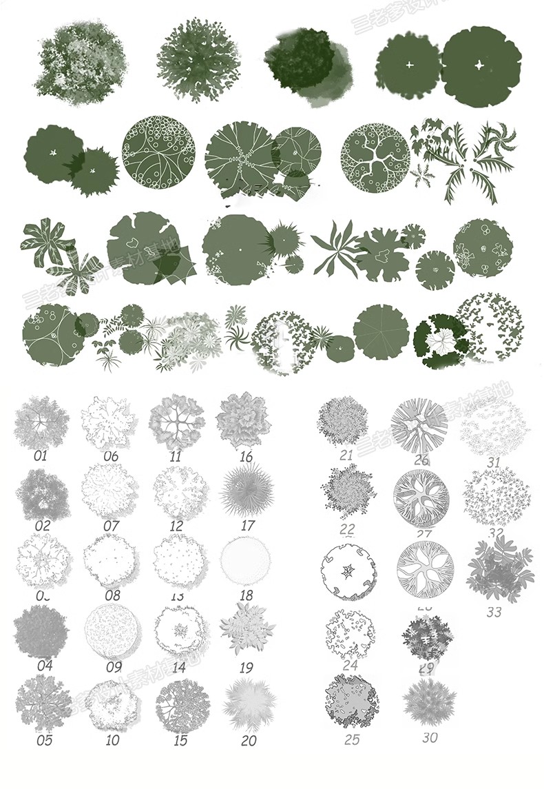 图片[9]-建筑景观园林设计植物人物云雾灯光黑白小人纹理水墨后期ps笔刷库-大怪兽分享