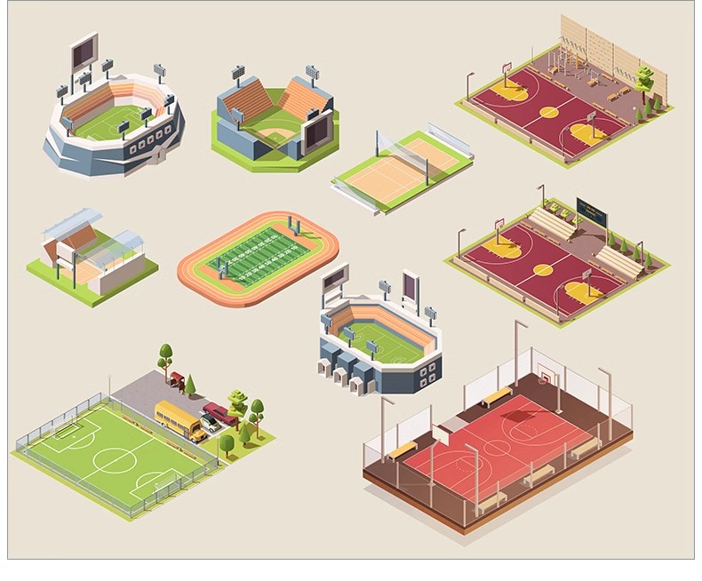 图片[9]-ps小清新建筑景观场地分析图 psd前期插画风场景设计效果图素材-大怪兽分享