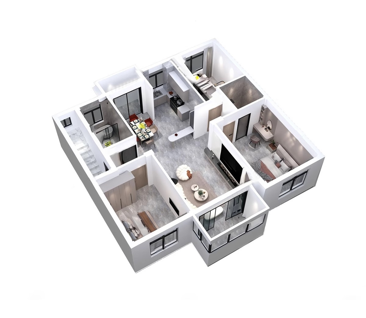 图片[18]-家装全屋整套客厅卧室厨房北欧现代新中式整体全套室内设计SU模型-大怪兽分享