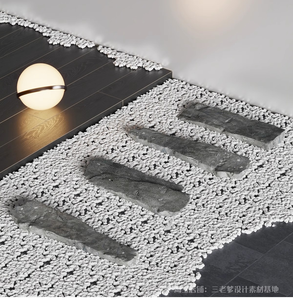 图片[9]-鹅卵石碎石su模型 小石头庭院景观地面铺装SketchUp石子草图大师-大怪兽分享