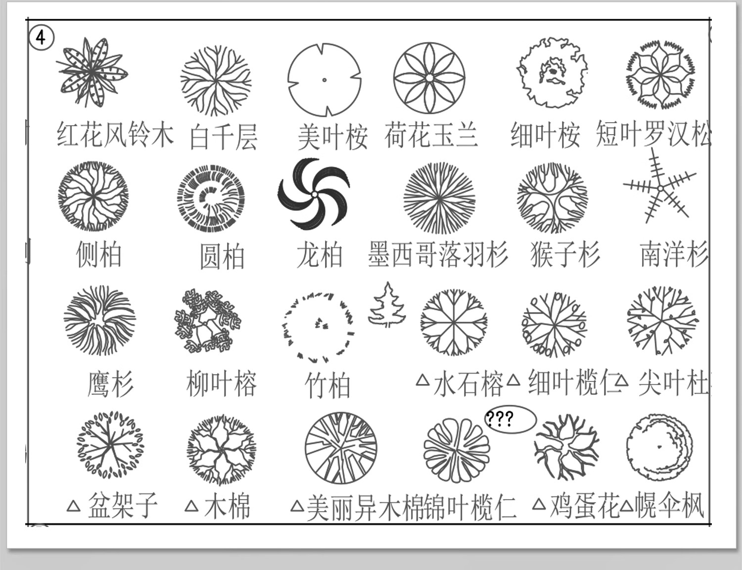 图片[9]-园林景观树木植物CAD施工图库 乔木绿草花灌木植物平面铺装素材块-大怪兽分享